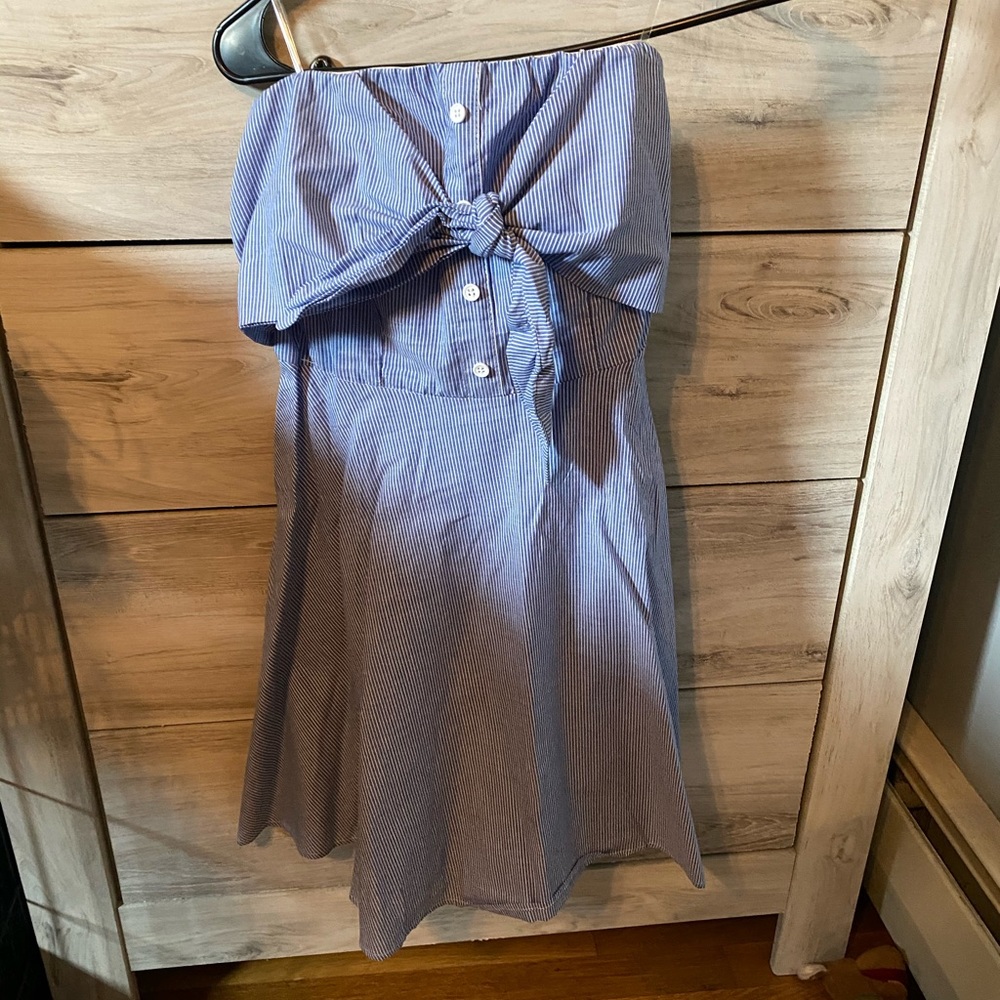 White & Blue striped dress